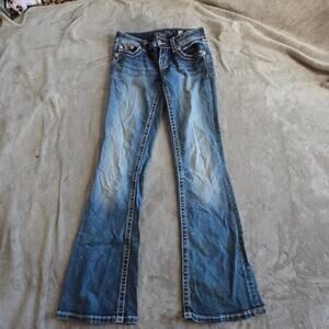 Miss Me Signature Bootcut Jeans Embellished Wings Distressed Women’s 26